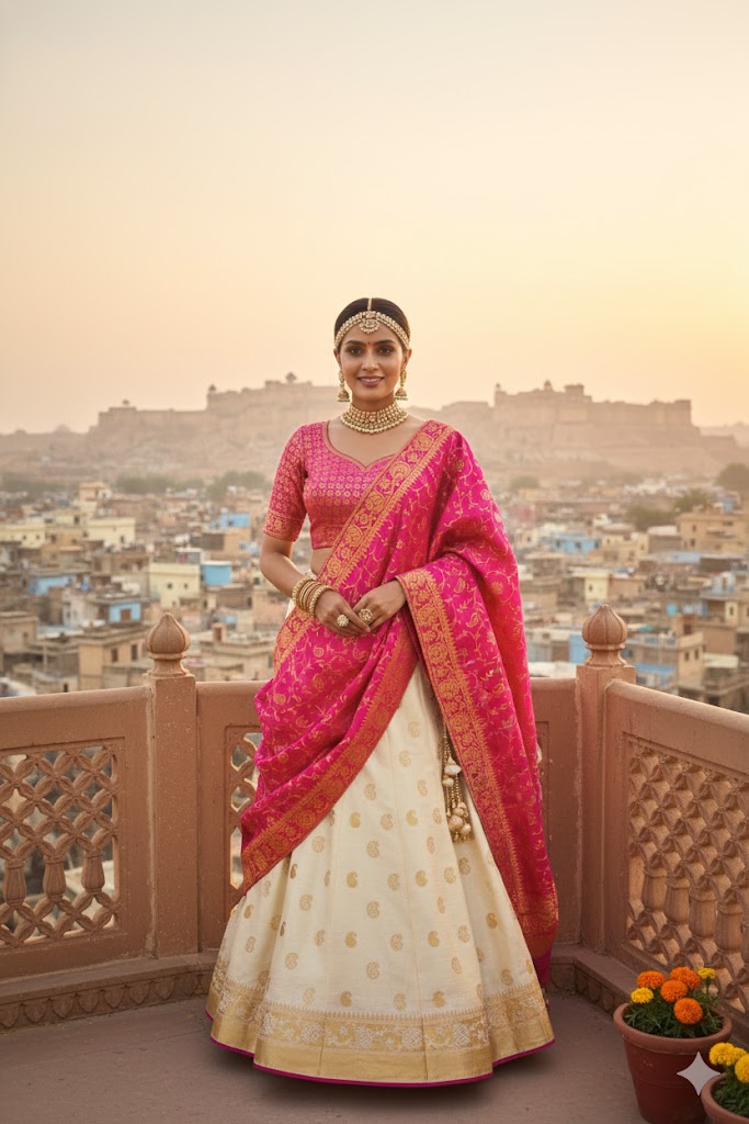 LEHENGAS-BROCADE-SEMI STICHED-S/ZR-Z14556